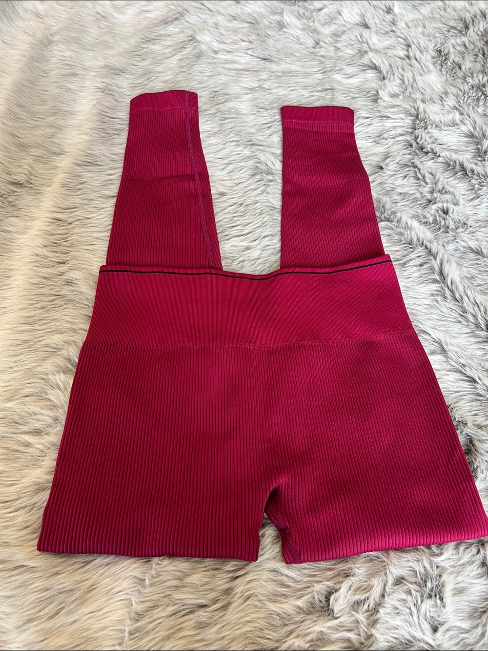 Women’s Ribbed High-Waist leggings - Magenta